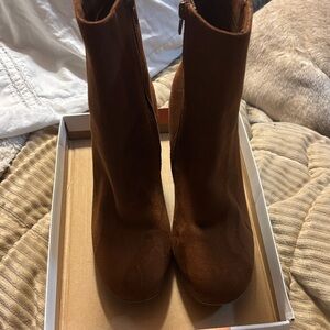 Brown Suede Ankle Boots